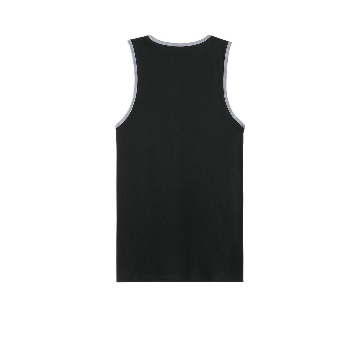 Next Level Apparel Cotton Muscle Tank — Black/ Heather Gray (Back)