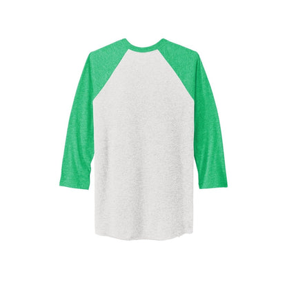 Next Level Apparel Adult Tri-Blend 3/4-Sleeve Raglan Tee — Envy/ Hthr White (Back)