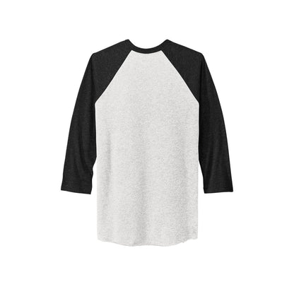 Next Level Apparel Adult Tri-Blend 3/4-Sleeve Raglan Tee — VTG Black/ Hthr White (Back)