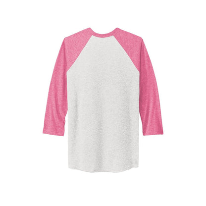 Next Level Apparel Adult Tri-Blend 3/4-Sleeve Raglan Tee — VTG Pink/ Hthr White (Back)
