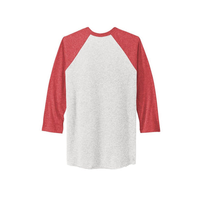 Next Level Apparel Adult Tri-Blend 3/4-Sleeve Raglan Tee — VTG Red/ Hthr White (Back)