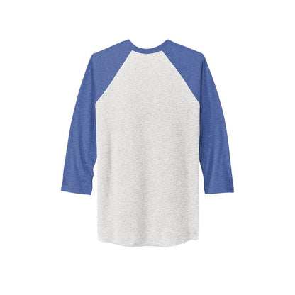 Next Level Apparel Adult Tri-Blend 3/4-Sleeve Raglan Tee — VTG Royal/ Hthr White (Back)