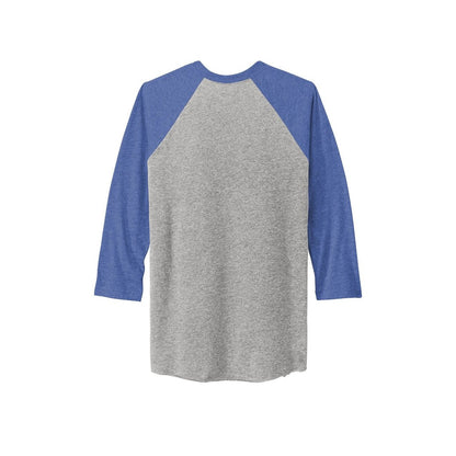 Next Level Apparel Adult Tri-Blend 3/4-Sleeve Raglan Tee — VTG Royal/ Prem Hthr (Back)