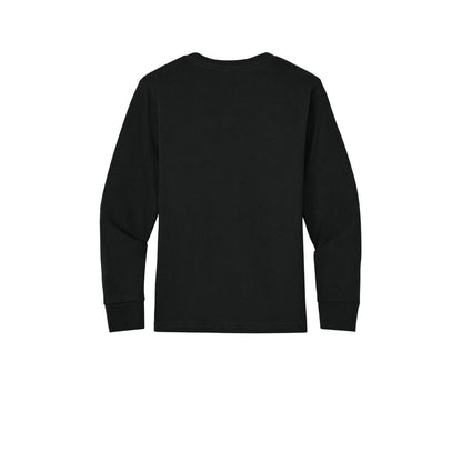 Next Level Apparel Youth Cotton Long Sleeve Tee — Black (Back)