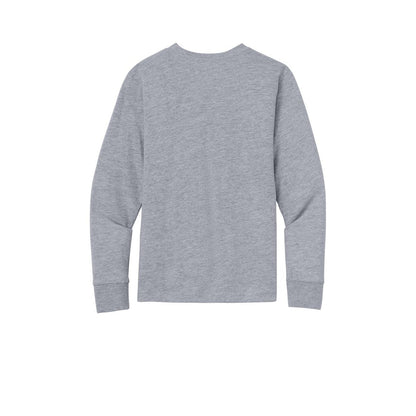 Next Level Apparel Youth Cotton Long Sleeve Tee — Heather Gray (Back)