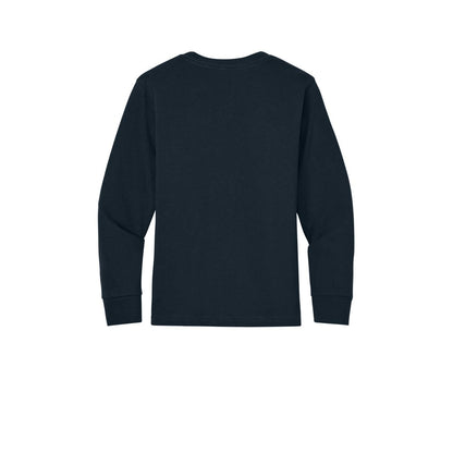 Next Level Apparel Youth Cotton Long Sleeve Tee — Midnight Navy (Back)