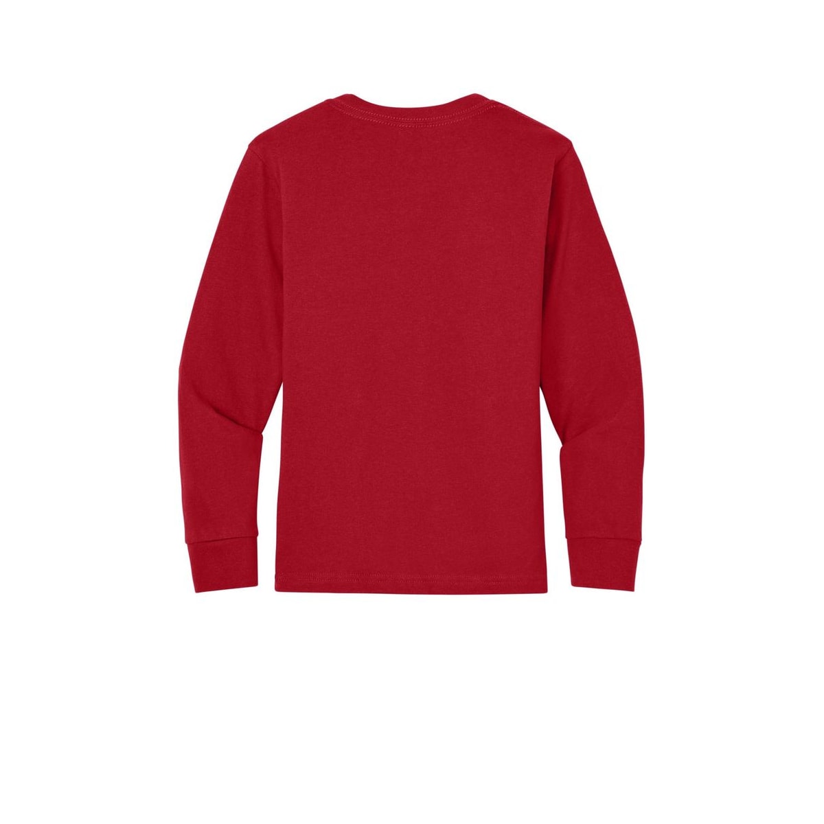Next Level Apparel Youth Cotton Long Sleeve Tee — Red (Back)