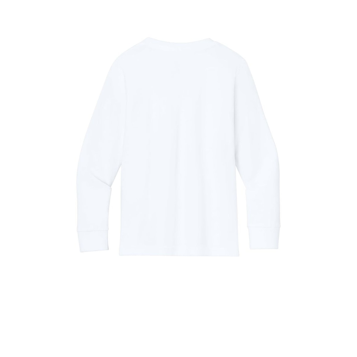 Next Level Apparel Youth Cotton Long Sleeve Tee — White (Back)