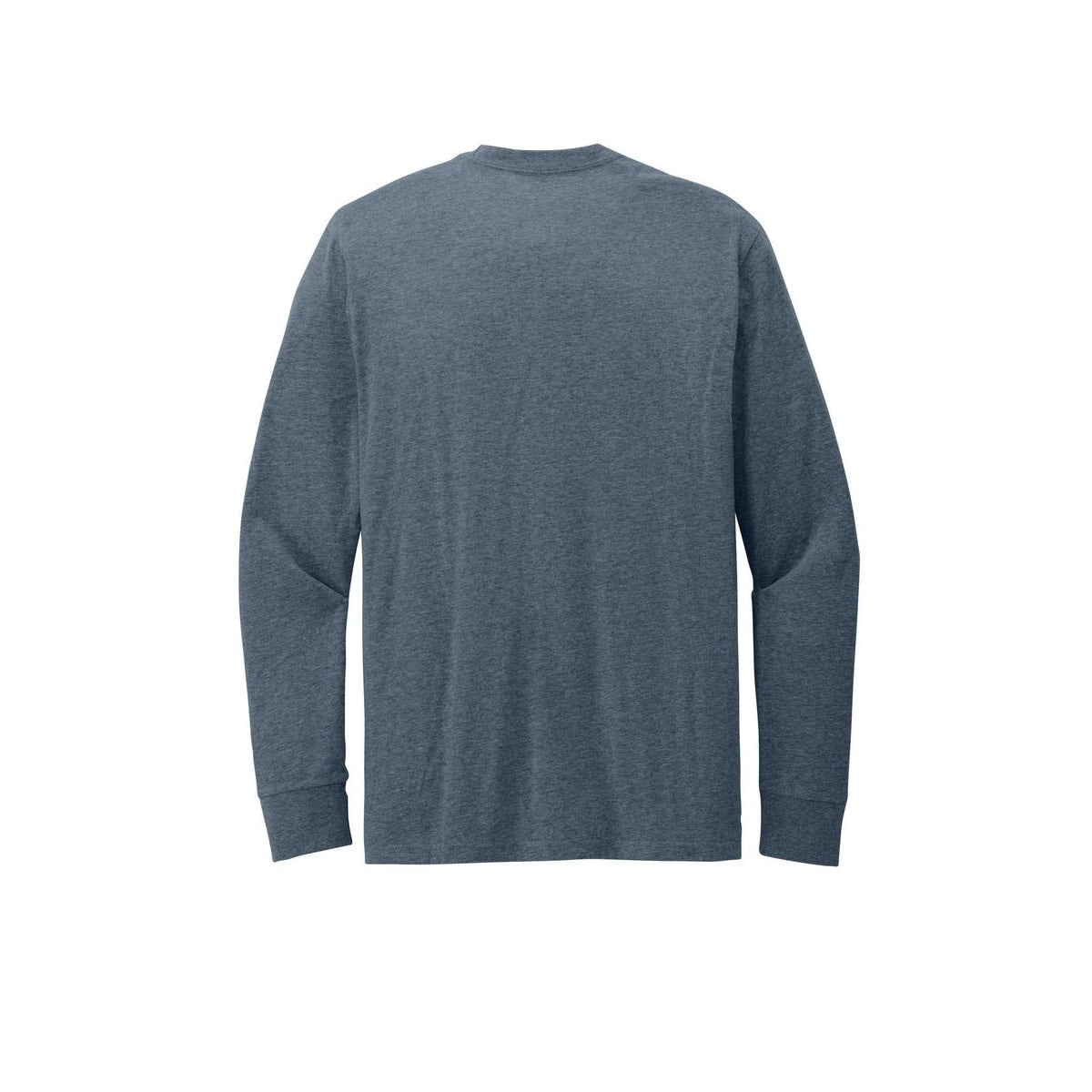 District Perfect Blend CVC Long Sleeve Tee — Heathered Navy (Back)