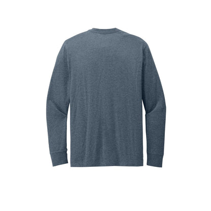 District Perfect Blend CVC Long Sleeve Tee — Heathered Navy (Back)