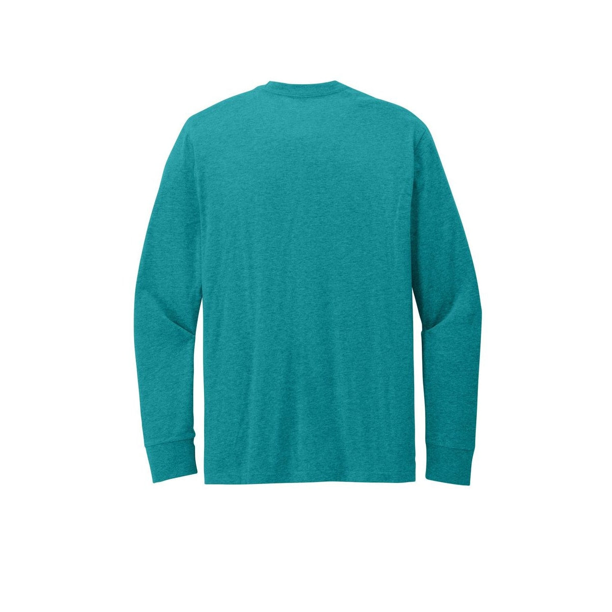 District Perfect Blend CVC Long Sleeve Tee — Heathered Teal (Back)