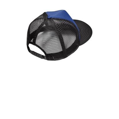 District Flat Bill Snapback Trucker Cap — Royal (Back)