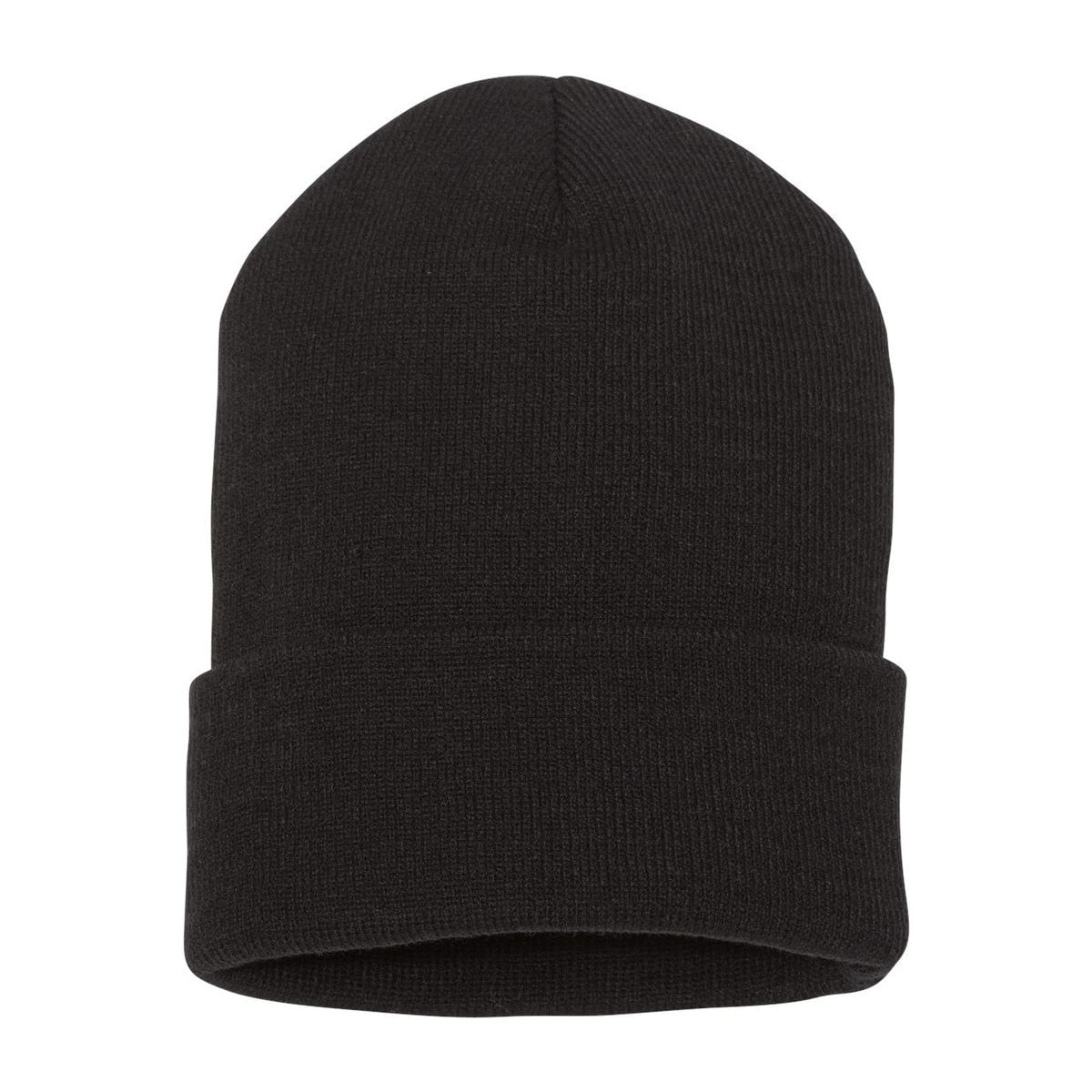 Cuffed Beanie — Black (Back)