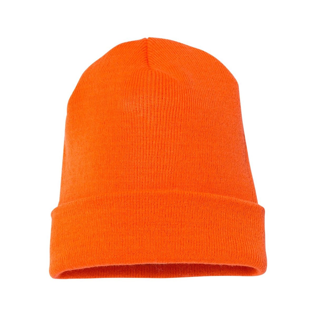 Cuffed Beanie — Blaze Orange (Back)