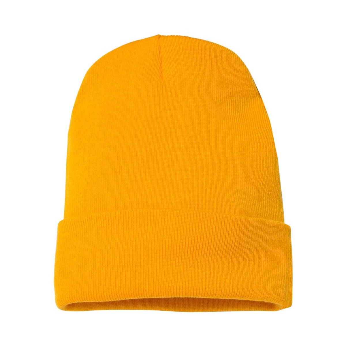 Cuffed Beanie — Gold (Back)