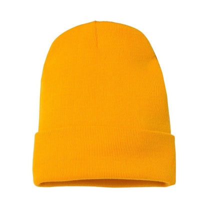 Cuffed Beanie — Gold (Back)