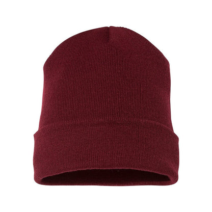 Cuffed Beanie — Maroon (Back)