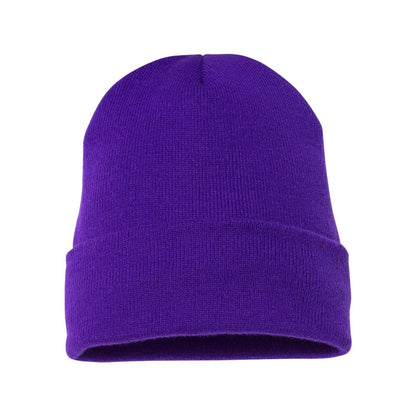 Cuffed Beanie — Purple (Back)