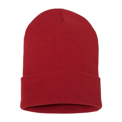 Cuffed Beanie — Red (Back)
