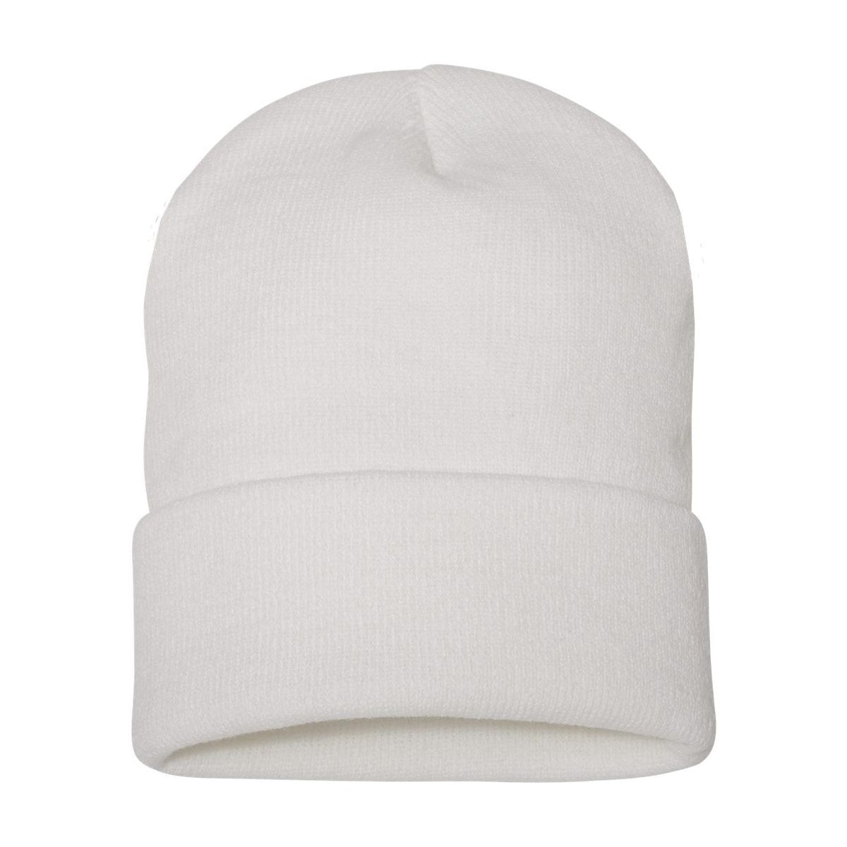 Cuffed Beanie — White (Back)