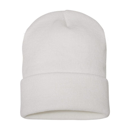 Cuffed Beanie — White (Back)