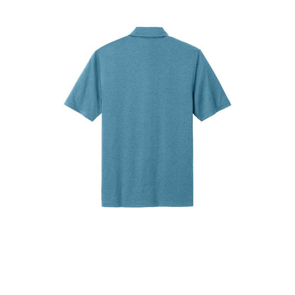 Mercer+Mettle Recharge Jersey Polo — Harbor Blue Heather (Back)