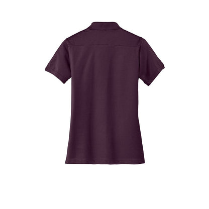 Port Authority Women's Stretch Pique Polo — Aubergine Purple (Back)