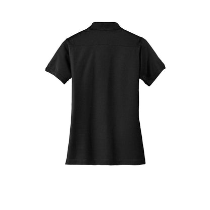 Port Authority Women's Stretch Pique Polo — Black (Back)