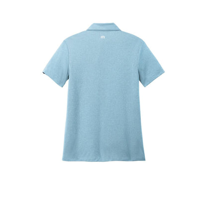 TravisMathew Women's Coto Performance Polo — Brilliant Blue Heather (Back)