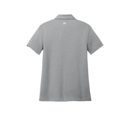TravisMathew Women's Coto Performance Polo — Quiet Shade Grey/ Black (Back)