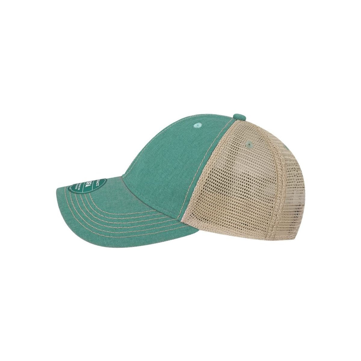 Old Favorite Trucker Cap — Aqua/ Khaki (Left)