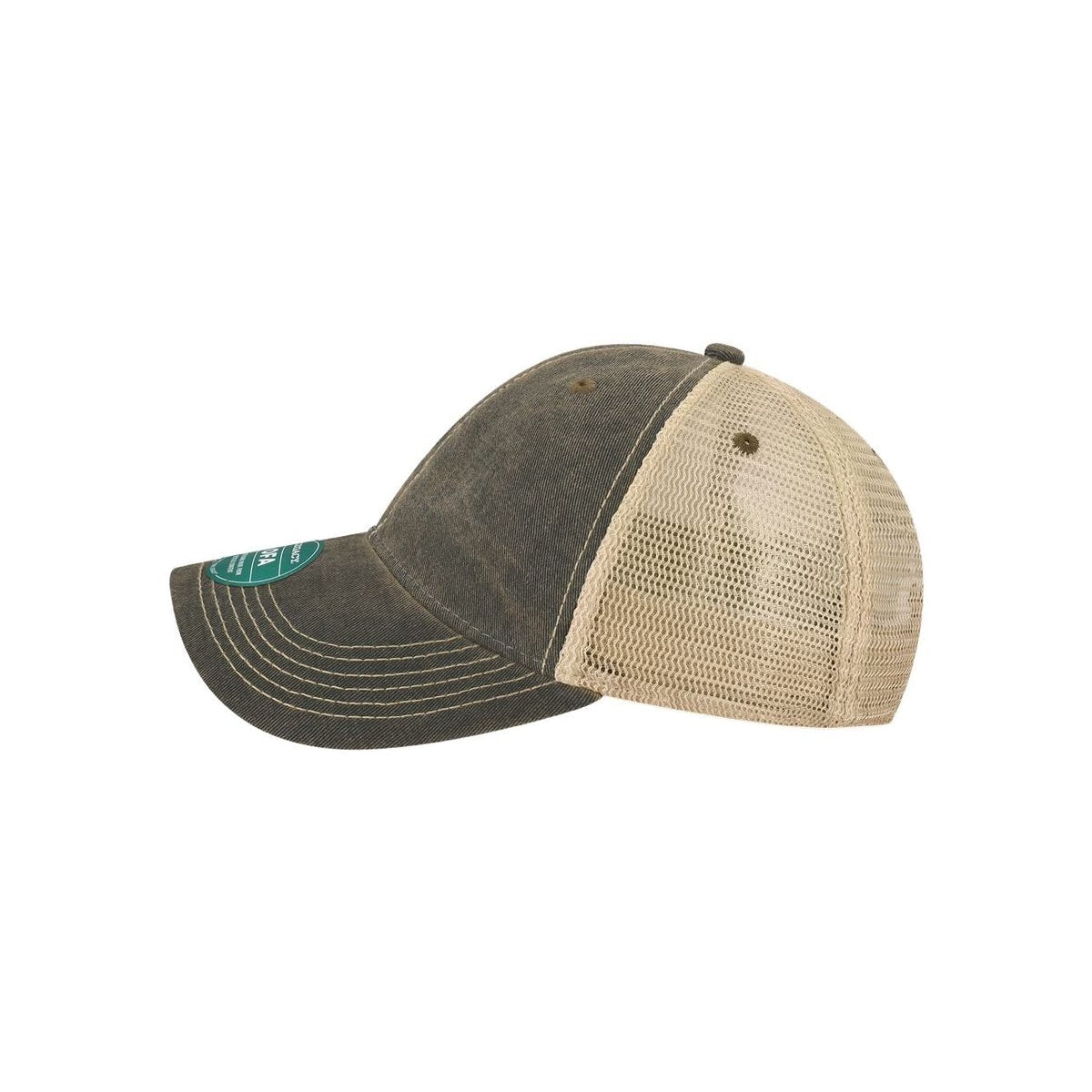 Old Favorite Trucker Cap — Black/ Khaki (Left)