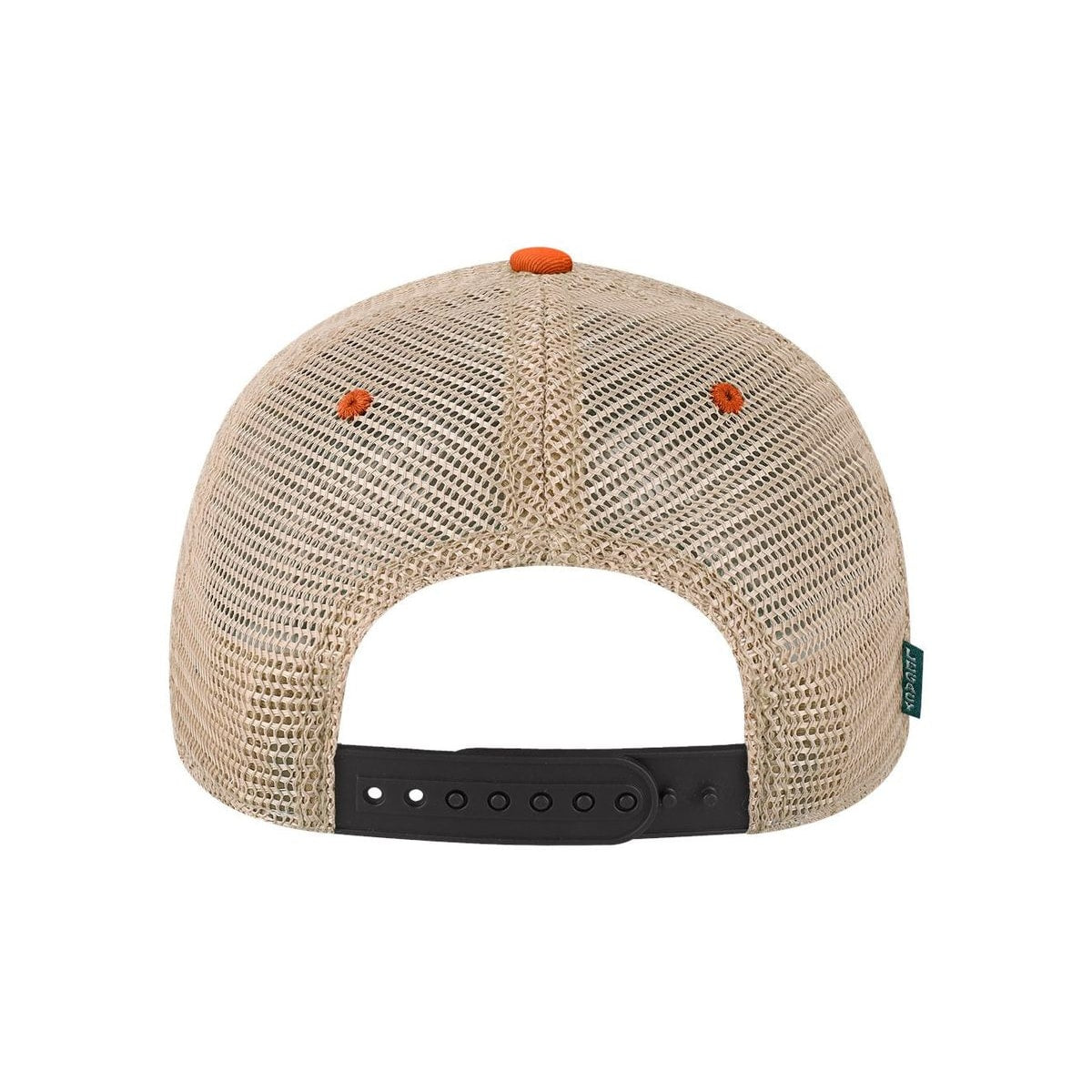 Old Favorite Trucker Cap — Black/ Orange/ Khaki (Back)