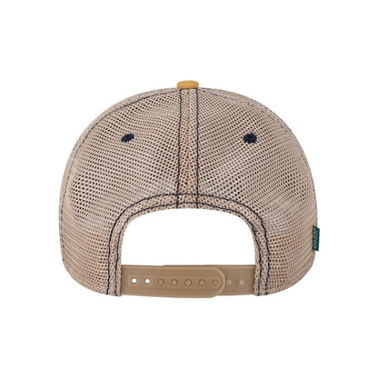 Old Favorite Trucker Cap — Blue Stripe/ Khaki (Back)