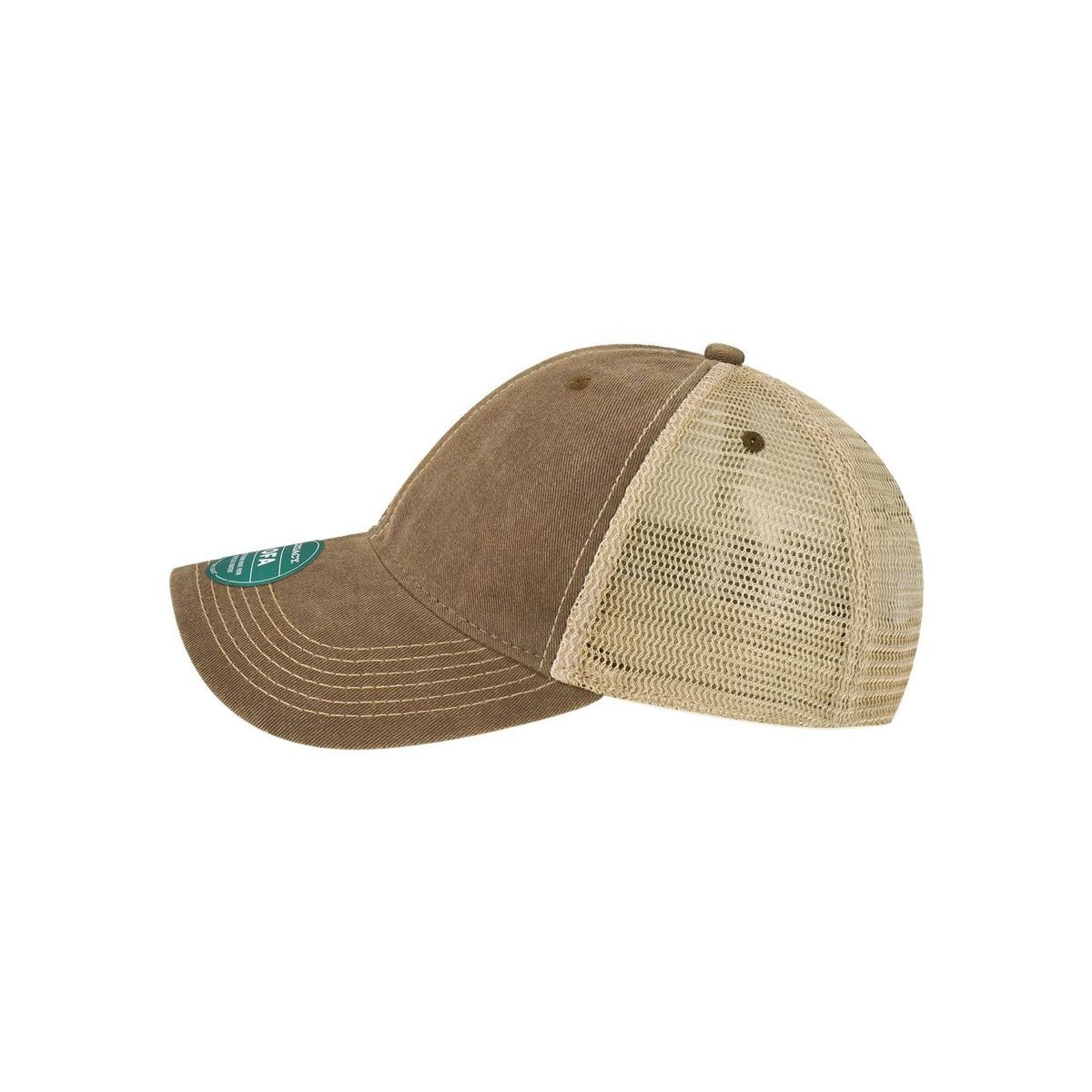 Old Favorite Trucker Cap — Brown/ Khaki (Left)