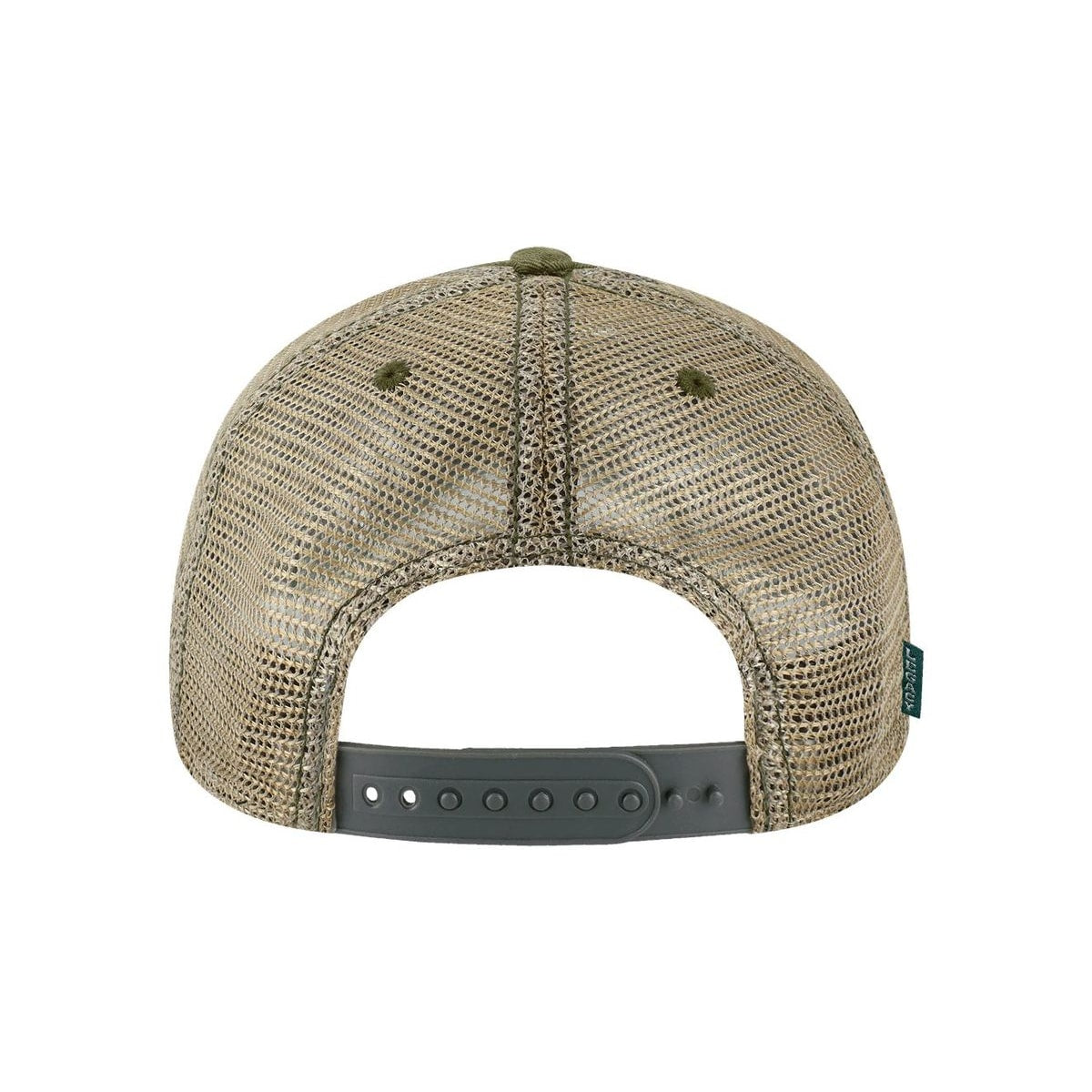 Old Favorite Trucker Cap — Green Field Camo/ Java (Back)