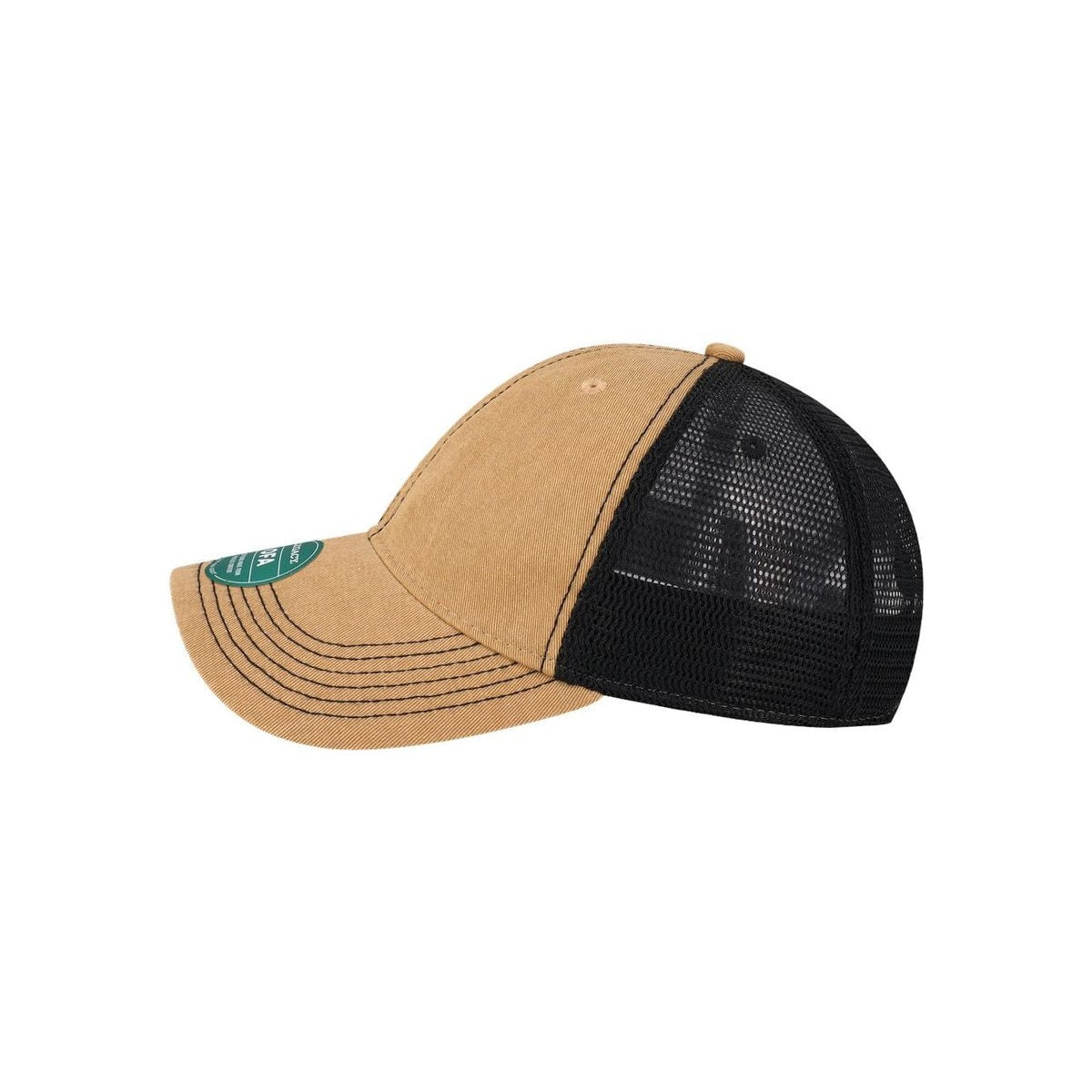Old Favorite Trucker Cap — Khaki/ Black (Left)