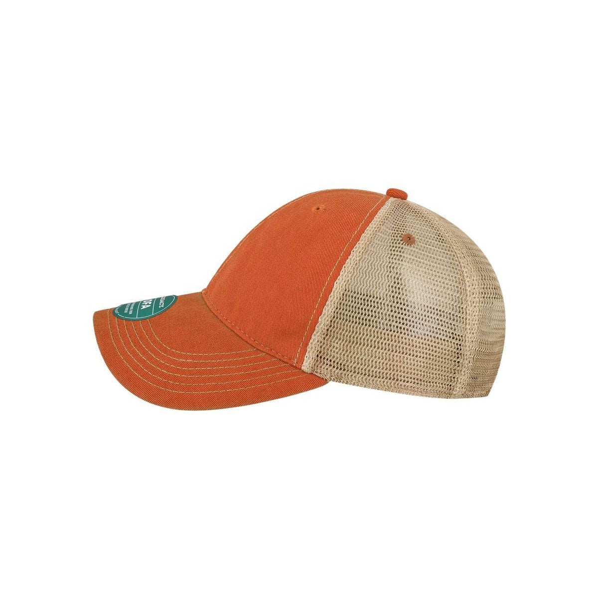 Old Favorite Trucker Cap — Orange/ Khaki (Left)
