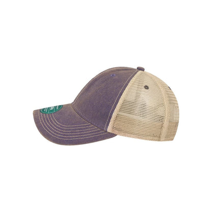Old Favorite Trucker Cap — Purple/ Khaki (Left)