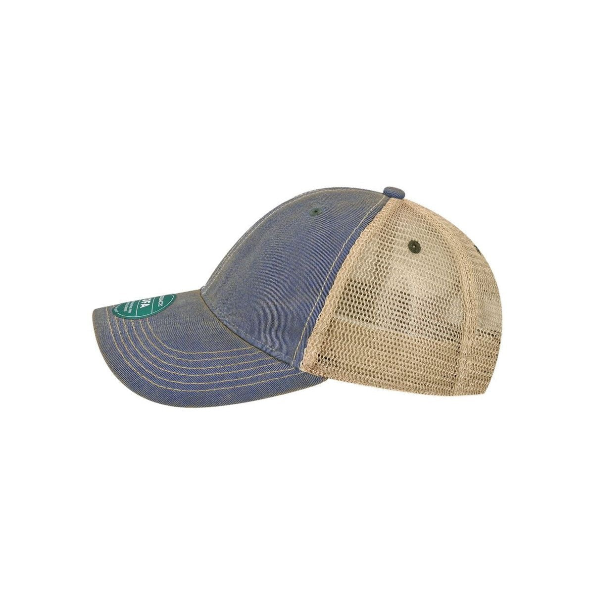Old Favorite Trucker Cap — Royal/ Khaki (Left)