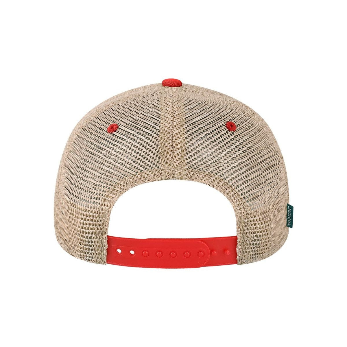 Old Favorite Trucker Cap — Scarlet Red/ Khaki (Back)