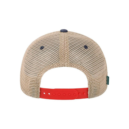 Old Favorite Trucker Cap — Scarlet Red/ Navy/ Khaki (Back)