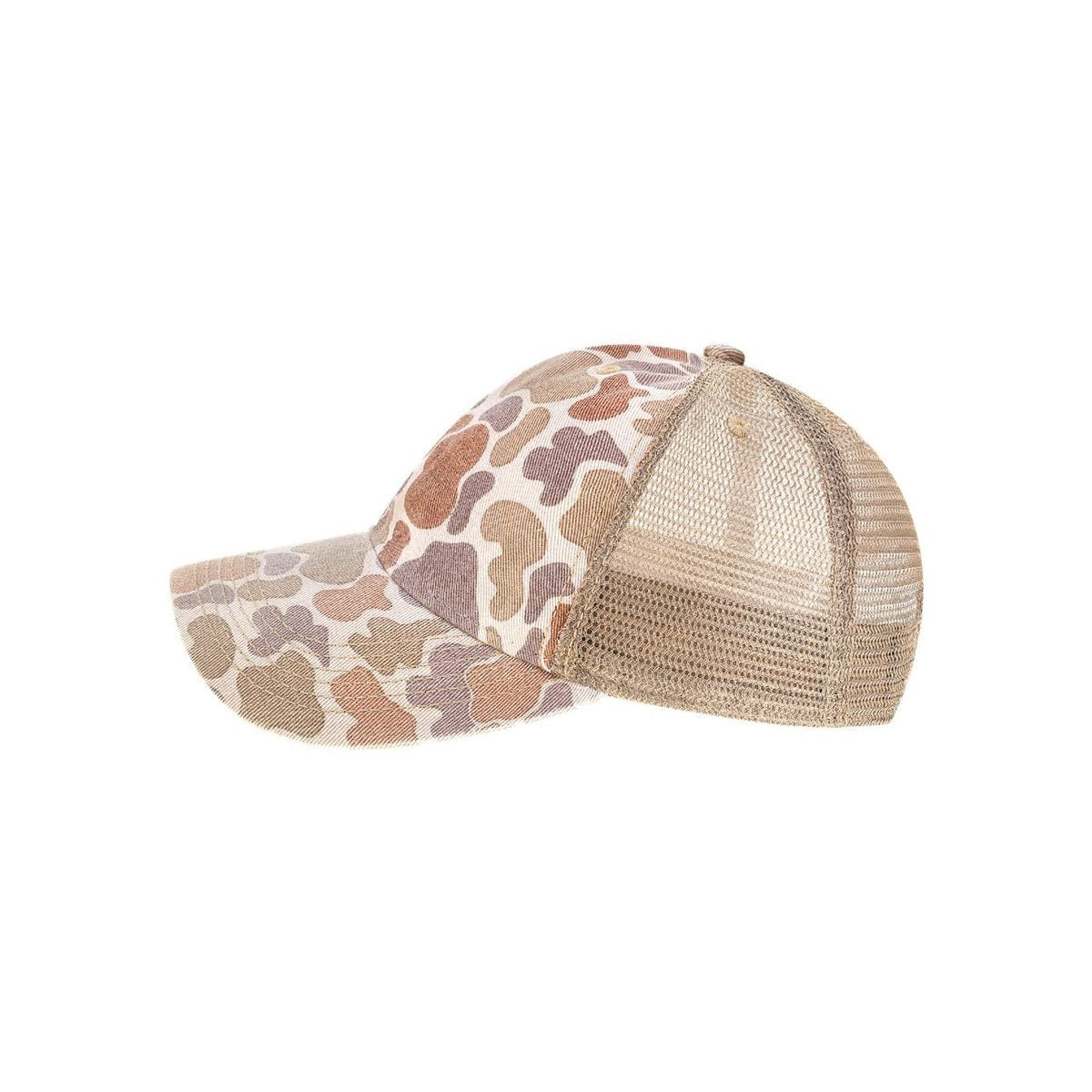 Old Favorite Trucker Cap — Stone Duck Camo/ Java (Left)
