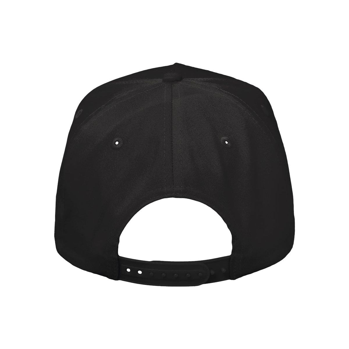 Five-Panel Twill Cap — Black (Back)
