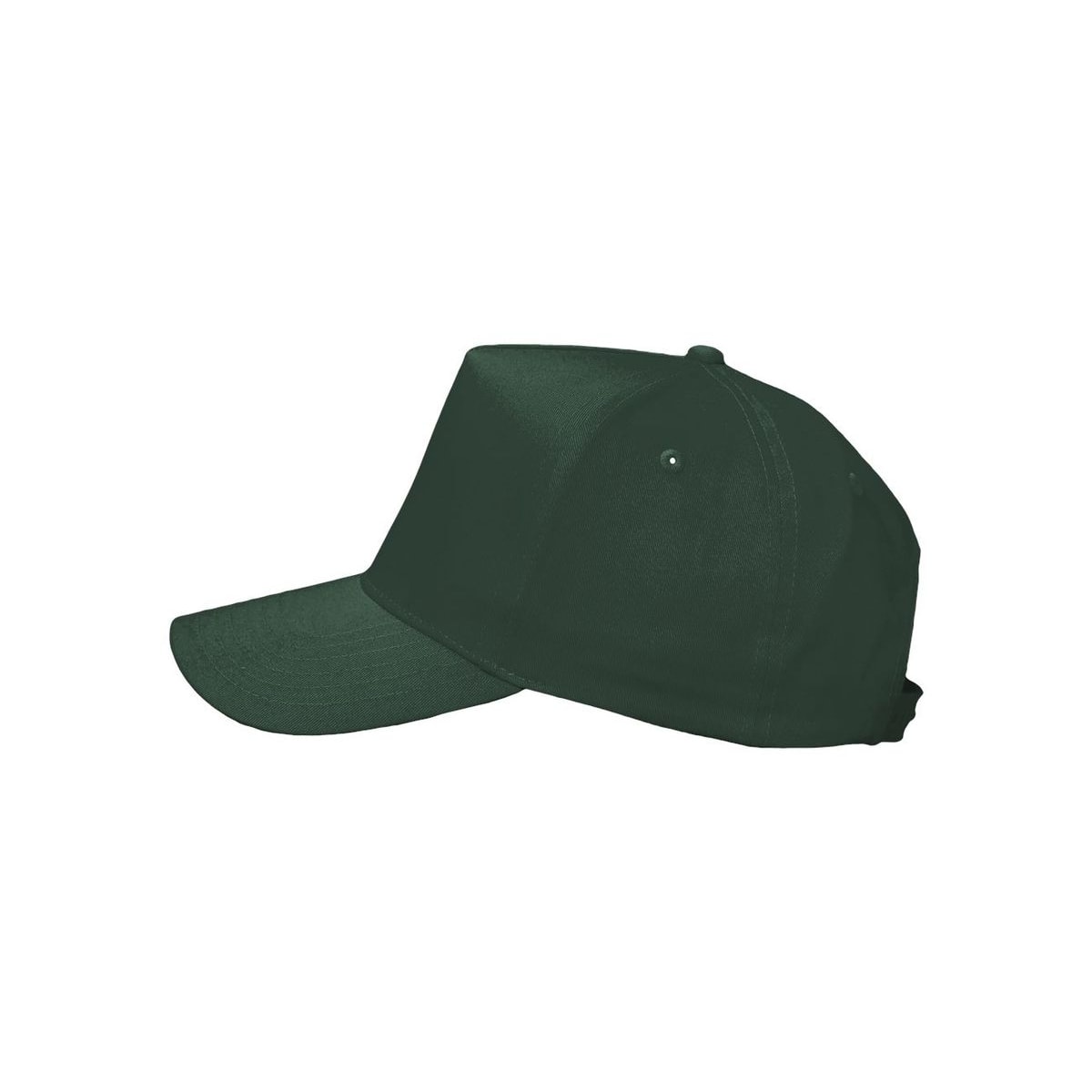 Five-Panel Twill Cap — Forest (Left)