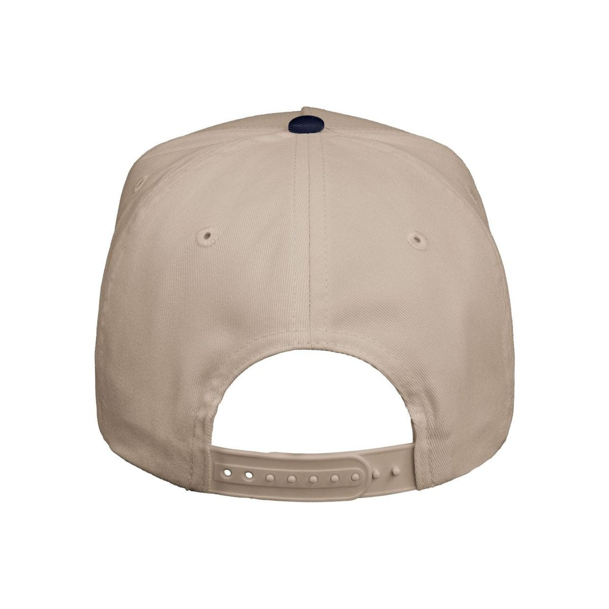 Five-Panel Twill Cap — Khaki/ Navy (Back)
