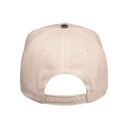 Five-Panel Twill Cap — Natural/ Camo Green (Back)