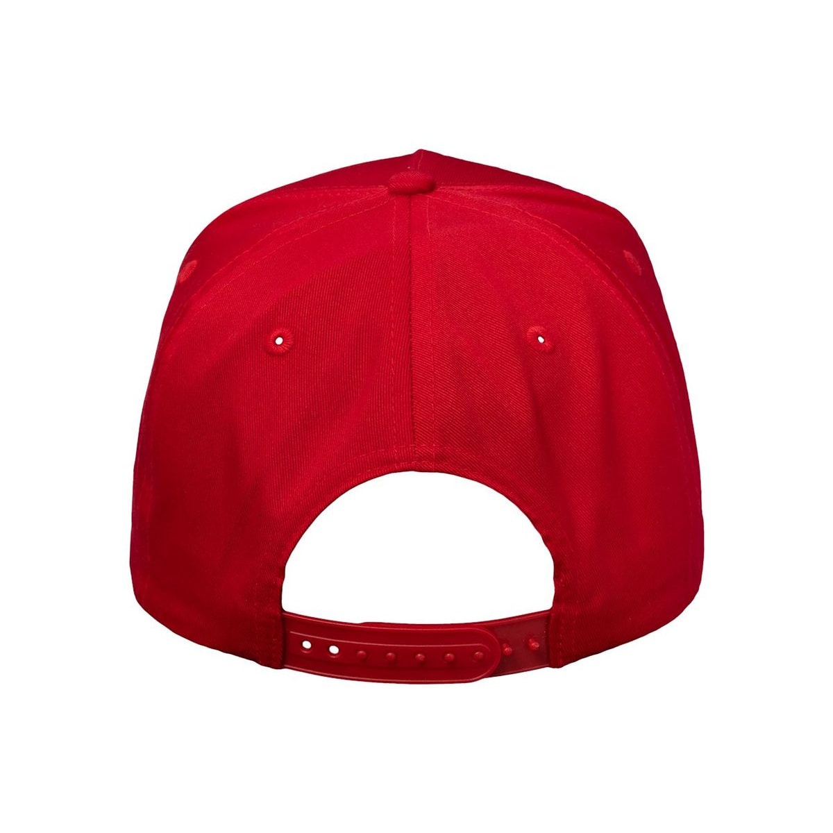 Five-Panel Twill Cap — Red (Back)