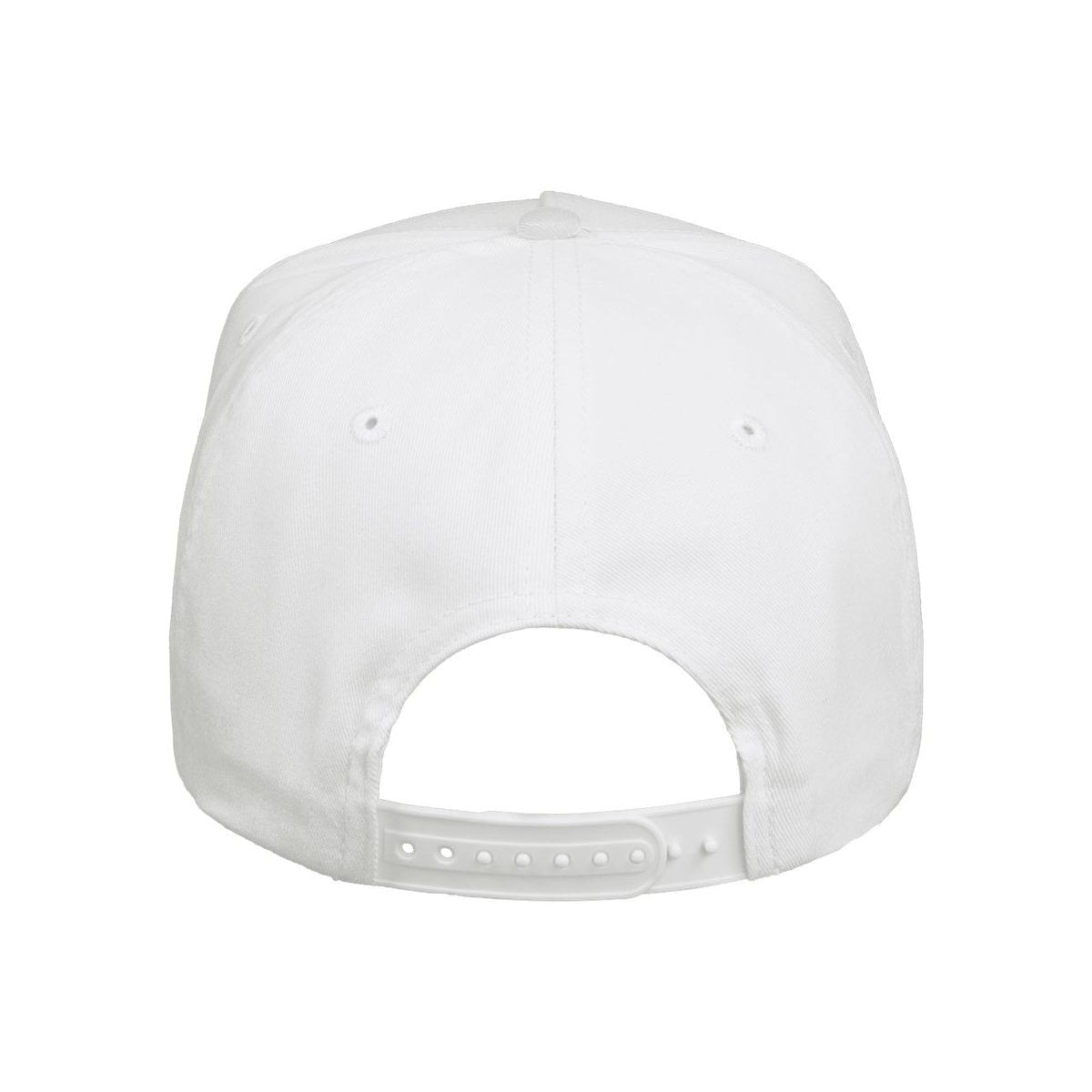 Five-Panel Twill Cap — White (Back)