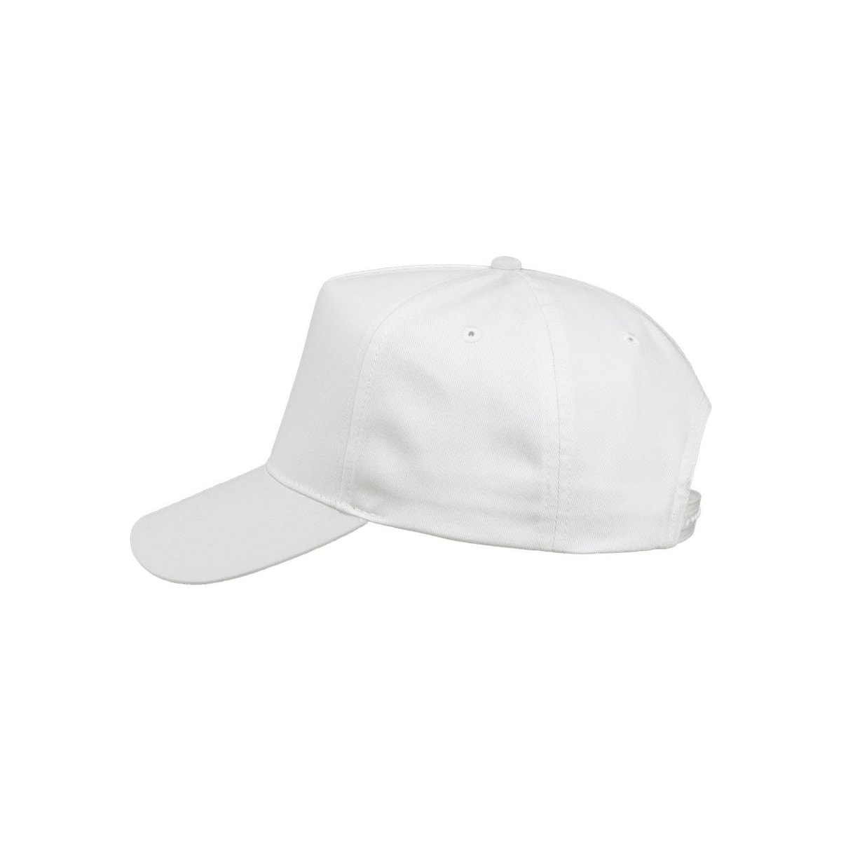 Five-Panel Twill Cap — White (Left)